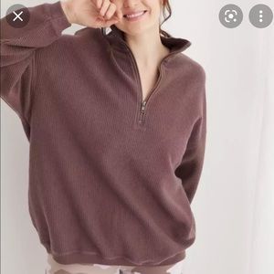 Aerie Good Vibes Quarter Zip Corded Sweatshirt